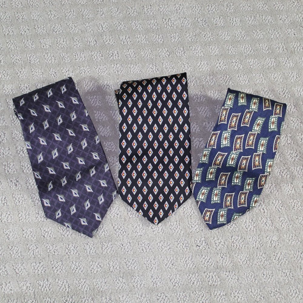 Set of 3 Stafford 100% Silk Vintage Ties